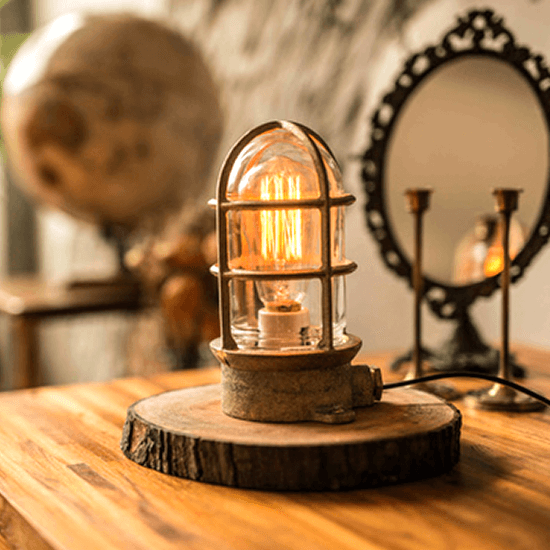 直立黃銅桌燈(短)